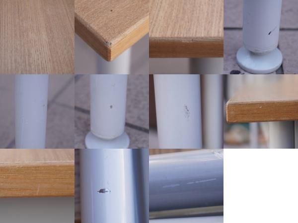 タモ材を使用した無印良品のパーソナルデスク。ホワイトの タモ材を使用した無印良品のパーソナルデスク。ホワイトの