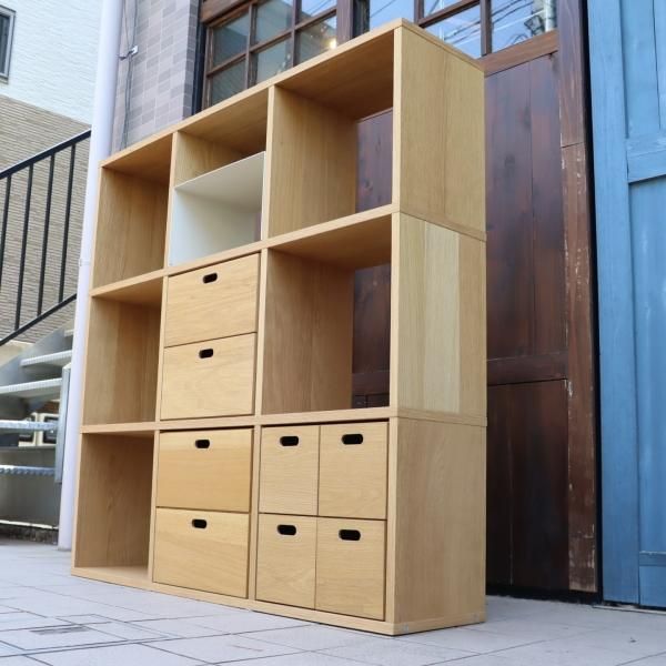 人気の無印良品(MUJI)のオーク材 3段・3列スタッキングシェルフ 人気の無印良品(MUJI)のオーク材 3段・3列スタッキングシェルフ