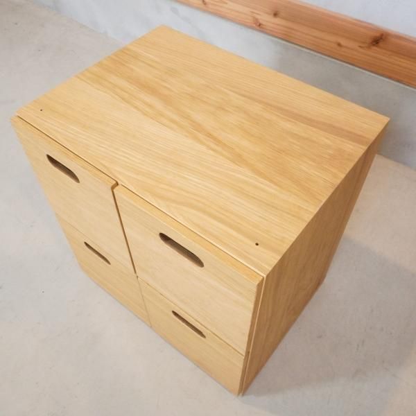 人気の無印良品(MUJI)のオーク材 2段スタッキングチェストです 人気の無印良品(MUJI)のオーク材 2段スタッキングチェストです