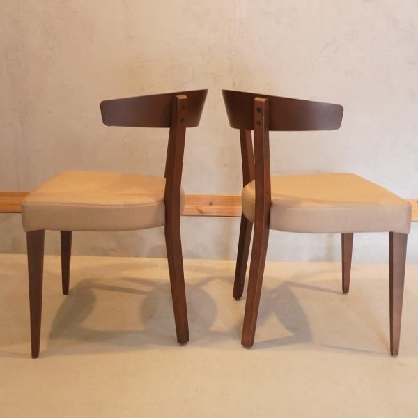 ⭐️karimoku ベージュ ダイニングチェア 2脚セット⭐️ 希少2脚セット】カリモク ダイニングチェア karimoku ベージュ 木製
