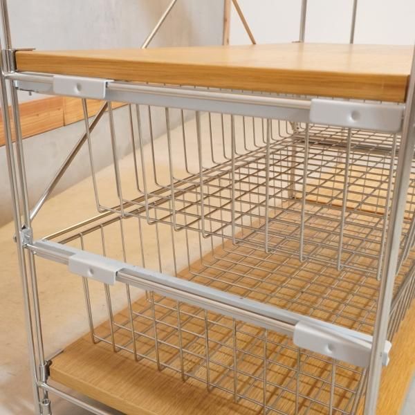 無印良品(MUJI)の人気のオーク材×ステンレス ユニットシェルフ 無印良品(MUJI)の人気のオーク材×ステンレス ユニットシェルフ