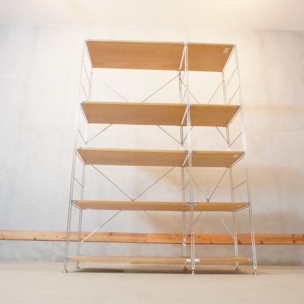 無印良品(MUJI)のオーク材 2連ステンレスユニットシェルフです 無印良品(MUJI)のオーク材 2連ステンレスユニットシェルフです