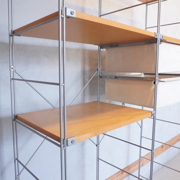 無印良品(MUJI) メープル材×スチール ユニットシェルフ 帆布