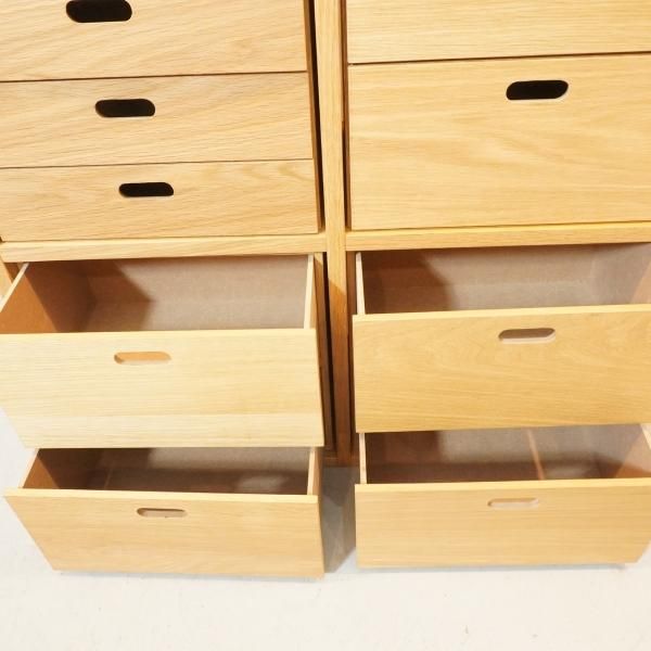 人気の無印良品(MUJI)のオーク材 3段・2列スタッキングシェルフ 人気の無印良品(MUJI)のオーク材 3段・2列スタッキングシェルフ