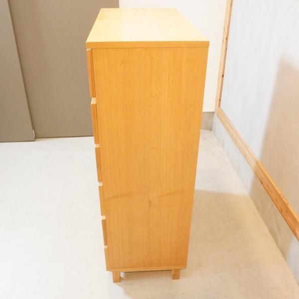 稀少な無印良品(MUJI)の木製チェスト6段ワイド・タモ材です 稀少な無印良品(MUJI)の木製チェスト6段ワイド・タモ材です