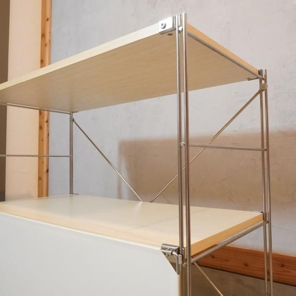 無印良品(MUJI)の人気の木製×ステンレス 3段ユニットシェルフ