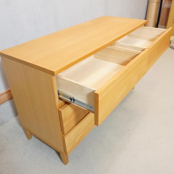 人気の無印良品(MUJI)のタモ材を使用した3段ダブルチェストです 人気の無印良品(MUJI)のタモ材を使用した3段ダブルチェストです