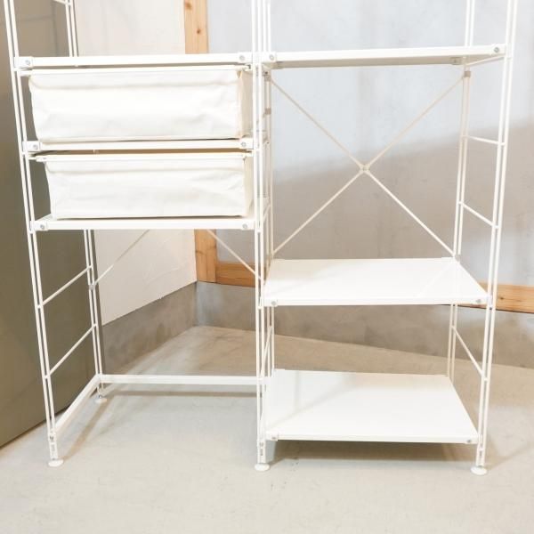 無印良品(MUJI)のワードローブバー付スチールユニットシェルフ 無印良品(MUJI)のワードローブバー付スチールユニットシェルフ