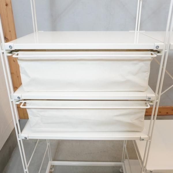無印良品(MUJI)のワードローブバー付スチールユニットシェルフ 無印良品(MUJI)のワードローブバー付スチールユニットシェルフ