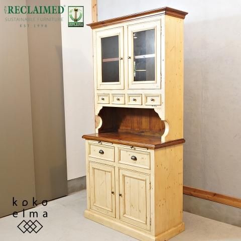値下げ カントリー家具 カップボード食器棚 (P.G.T. IRECLAIMED 値下げ カントリー家具 カップボード食器棚 (P.G.T. IRECLAIMED