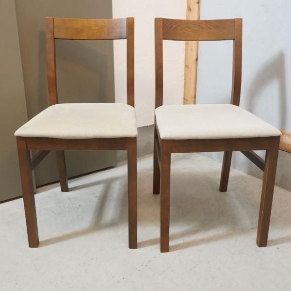 無印良品(MUJI)のタモ無垢材 ダイニングチェアー2脚セットです 無印良品(MUJI)のタモ無垢材 ダイニングチェアー2脚セットです