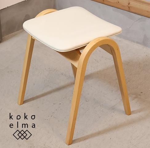 【冬バーゲン★】 -ココエルマ- kokoelma - OTSUKA(大塚家具) AKIMOKU(秋田木工)の曲木を使用したNo.202スタッキングスツールです。コンパクトで愛らしいフォルムは北欧スタイルやカフェ風のお部屋に!/IDC 雑貨・中古家具・北欧家具・アンティーク家具の通販 多摩市 インテリアショップ 椅子