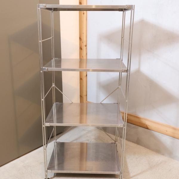 無印良品(MUJI)の人気のステンレス4段ユニットシェルフです 無印良品(MUJI)の人気のステンレス4段ユニットシェルフです
