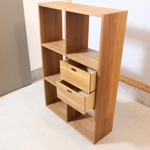人気の無印良品(MUJI)のウォールナット材・3段・2列 人気の無印良品(MUJI)のウォールナット材・3段・2列