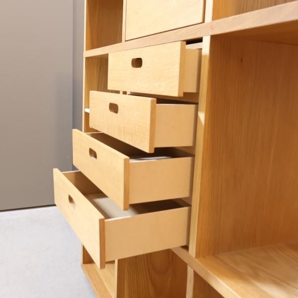 人気の無印良品(MUJI)のオーク材 3段・3列スタッキングシェルフ