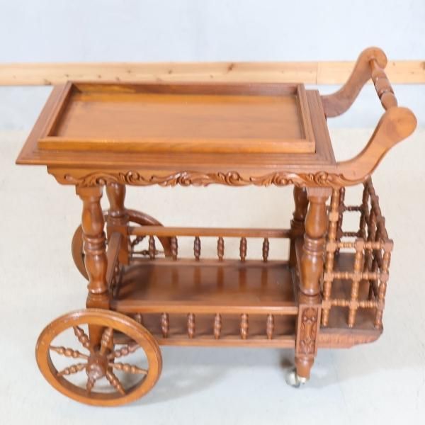 ランタンタイルが可愛い♥アンティークキッチンワゴン【handmade