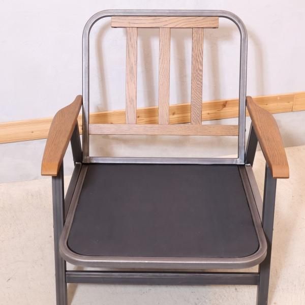 ACME FURNITURE(アクメファニチャー)のエイジング加工したオーク無垢材にスチールを合わせたGRANDVIEW(グランドビュー) オイルレザー  シングルソファ。ブルックリンスタイルなどに！ - kokoelma -ココエルマ- 雑貨・中古家具・北欧家具・アンティーク家具の通販 