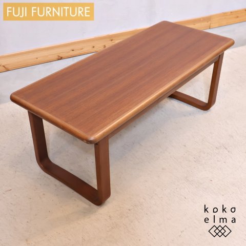 FUJI  FURNITURE(冨士ファニチア)より天然木の自然な質感が魅力のローテーブル。天板や脚部に丸みを持たせた北欧ライクな優しい表情のリビングテーブル。1ROOMにもオススメなコンパクトサイズ♪  - kokoelma　-ココエルマ- ...