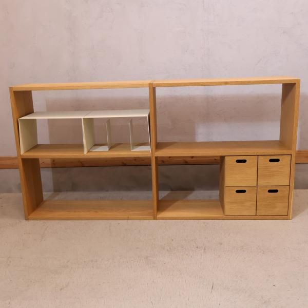 人気の無印良品(MUJI)のオーク材 ワイド・2列2段スタッキング 人気の無印良品(MUJI)のオーク材 ワイド・2列2段スタッキング