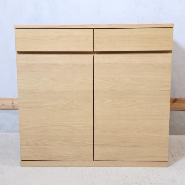 人気の無印良品(MUJI)のオーク材 キャビネット・木製扉