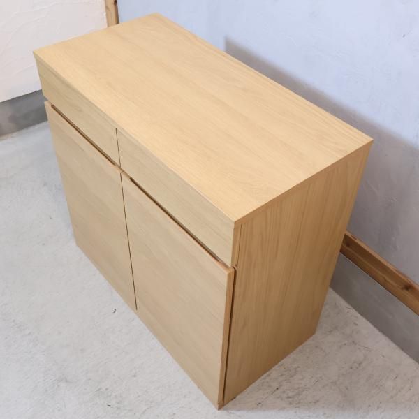 人気の無印良品(MUJI)のオーク材 キャビネット・木製扉！ナチュラルで