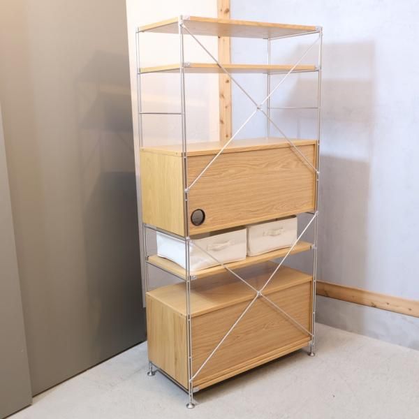 無印良品(MUJI)の人気のオーク材 ステンレス ユニットシェルフ 無印良品(MUJI)の人気のオーク材 ステンレス ユニットシェルフ