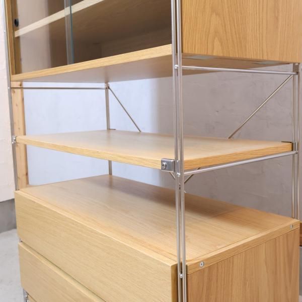 無印良品(MUJI)の人気のオーク材 ステンレス ユニットシェルフ 無印良品(MUJI)の人気のオーク材 ステンレス ユニットシェルフ
