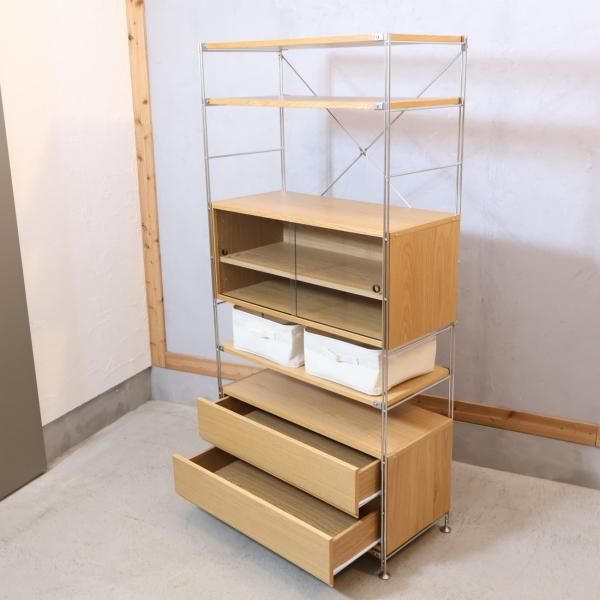 無印良品(MUJI)の人気のオーク材 ステンレス ユニットシェルフ 無印良品(MUJI)の人気のオーク材 ステンレス ユニットシェルフ