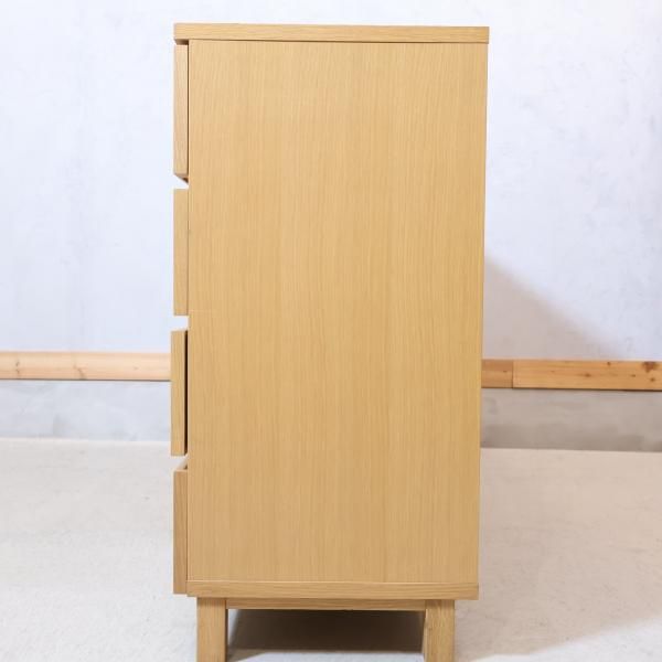 人気の無印良品(MUJI)のオーク材を使用したチェスト4段・幅120cm 人気の無印良品(MUJI)のオーク材を使用したチェスト4段・幅120cm