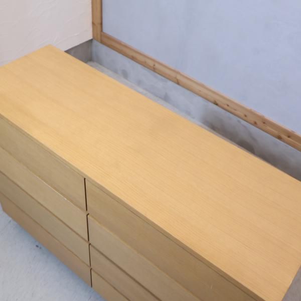人気の無印良品(MUJI)のオーク材を使用したチェスト4段・幅120cm 人気の無印良品(MUJI)のオーク材を使用したチェスト4段・幅120cm