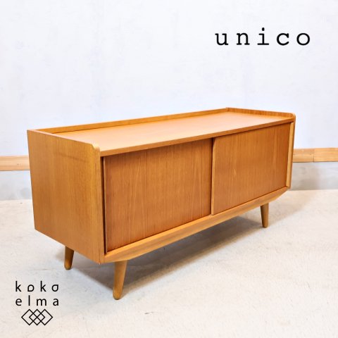 unico(ウニコ)の中でも人気のALBERO(アルベロ)シリーズ  AVボードです！チーク材のナチュラルな雰囲気は北欧テイストのインテリアのアクセントになるサイドボードです♪１人暮らしにも。 - kokoelma　 -ココエルマ- ...