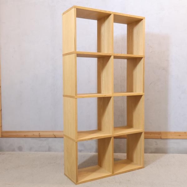人気の無印良品(MUJI)のオーク材 2段・4列スタッキングシェルフ 人気の無印良品(MUJI)のオーク材 2段・4列スタッキングシェルフ