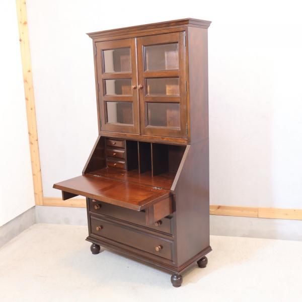 松本民芸家具 ミズメザクラ無垢 ボールフットビューロー ライティングビューロー 松本民芸家具のミズメザクラ無垢材を使用した重H型ボールフット