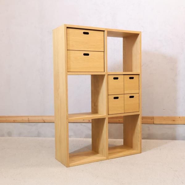 人気の無印良品(MUJI)のオーク材 3段・2列スタッキングシェルフ 人気の無印良品(MUJI)のオーク材 3段・2列スタッキングシェルフ
