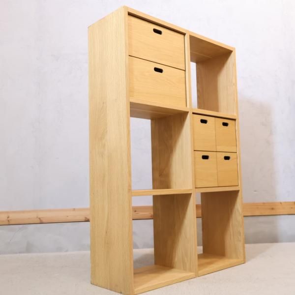 人気の無印良品(MUJI)のオーク材 3段・2列スタッキングシェルフ 人気の無印良品(MUJI)のオーク材 3段・2列スタッキングシェルフ