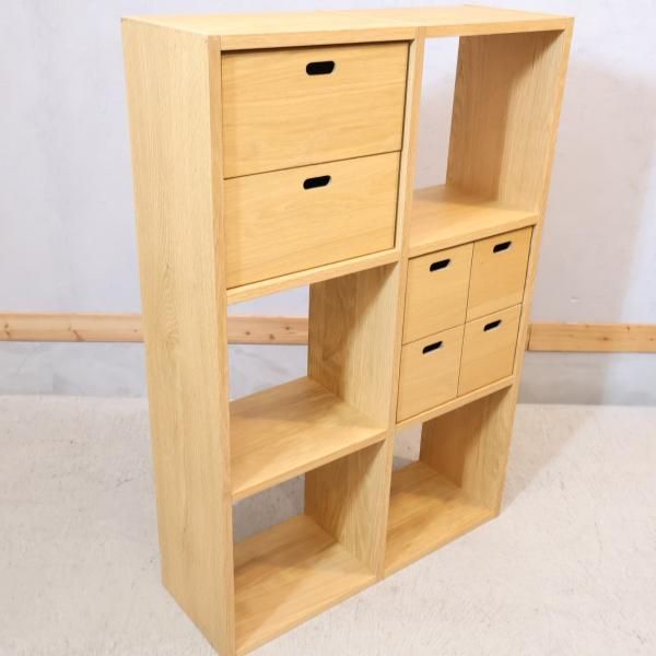 人気の無印良品(MUJI)のオーク材 3段・2列スタッキングシェルフ 人気の無印良品(MUJI)のオーク材 3段・2列スタッキングシェルフ
