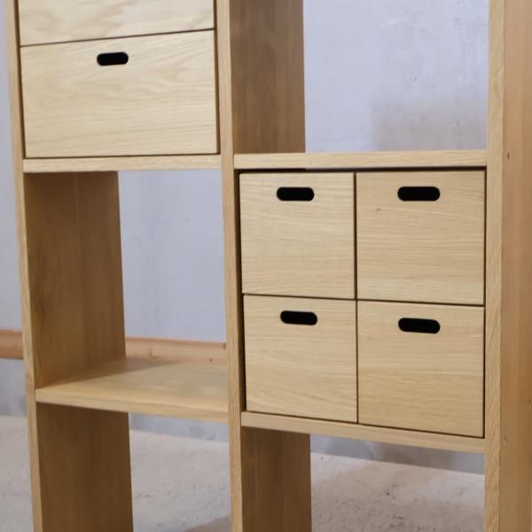 人気の無印良品(MUJI)のオーク材 3段・2列スタッキングシェルフ