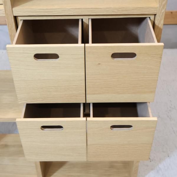 人気の無印良品(MUJI)のオーク材 3段・2列スタッキングシェルフ 人気の無印良品(MUJI)のオーク材 3段・2列スタッキングシェルフ
