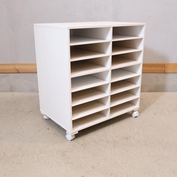 キャスター付き ニット＆シャツラック 幅60cm ホワイト キャスター付きニット＆シャツラックです。衣類を積み重ねずに