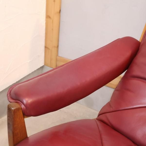 北欧 ノルウェー ヴィンテージ リードモブラー 本革 1P ソファ チーク材 2 LIED MOBLER リードモブラー チーク材 3人掛けソファ 本革 トリプル