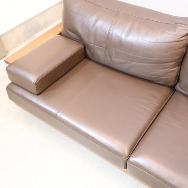 展示品 マスターウォール 「ビークソファ」ウォールナット無垢材本革3人掛けソファ MASTERWAL BEAK SOFA / マスターウォール ビーク ソファ 3