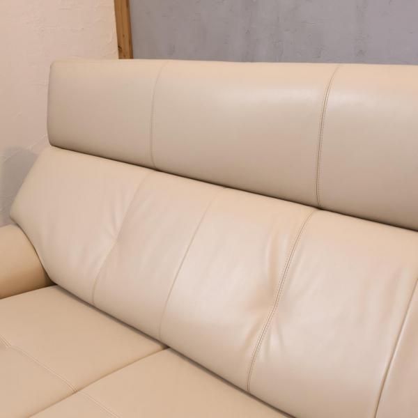 老舗家具メーカーHAMAMOTO(浜本工芸)の 本革3人掛けソファーです