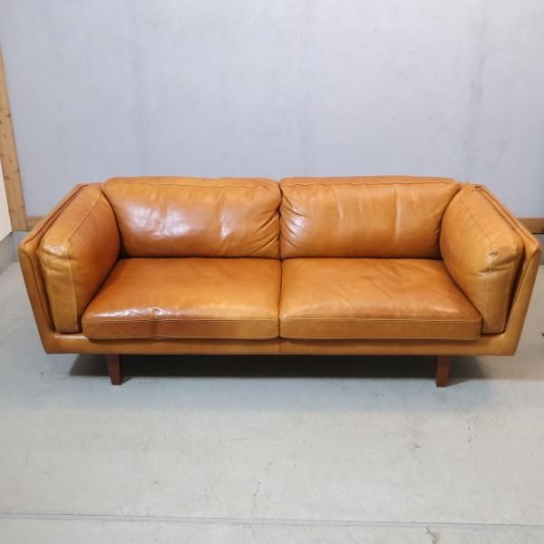 クラッシュゲート タブレザーワークス PUMP 本革 3人掛けソファ キャメル