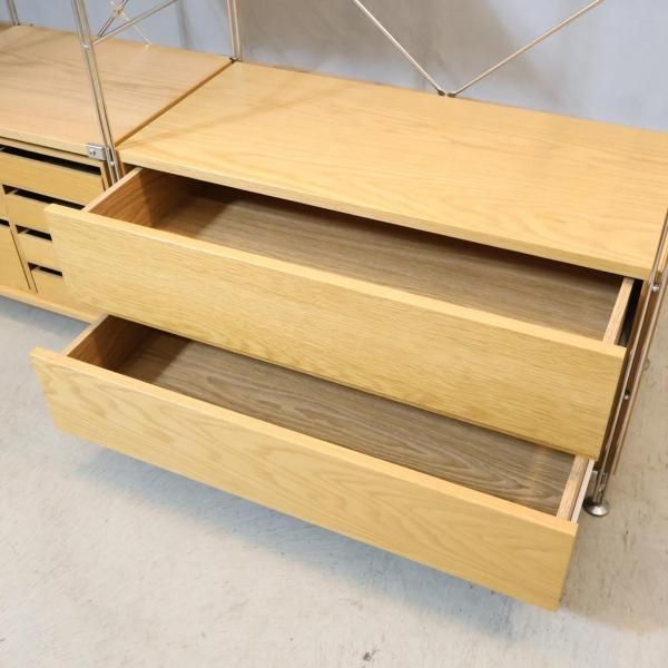 無印良品 MUJI ワードローブバー付 オーク材 ステンレスユニットシェルフ 無印良品 - 【数量限定】ステンレスユニットシェルフ・オーク材