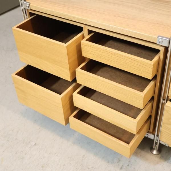 無印良品 ステンレスユニットシェルフ・オーク材・引出し2段・ワードローブ