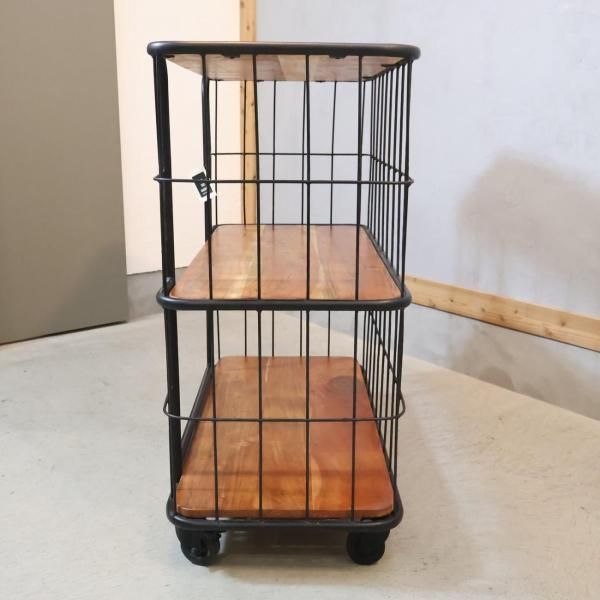 SPICE OF LIFE 3段ワイドワゴンラック オープンシェルフ 工業系 SPICE OF LIFE(スパイスオブライフ)の3段ワイドワゴンラックです