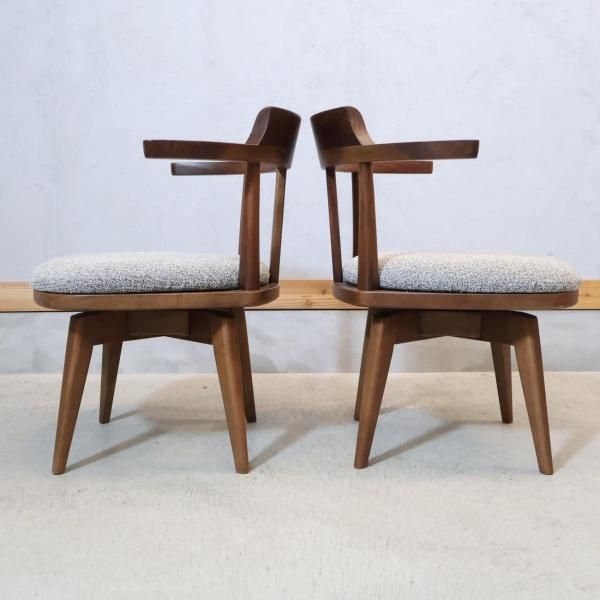 クラシックデザイン 木製フレーム 椅子　シド② wood chair -2- 美しい木目を引き立てる バイカラー＆異素材
