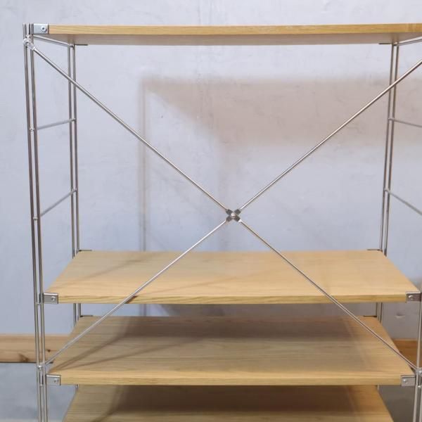 良品 無印良品 ステンレスユニットシェルフ 5段 オーク材 棚セット ステンレスユニットシェルフ ウォールナット材棚セット ワイド 小