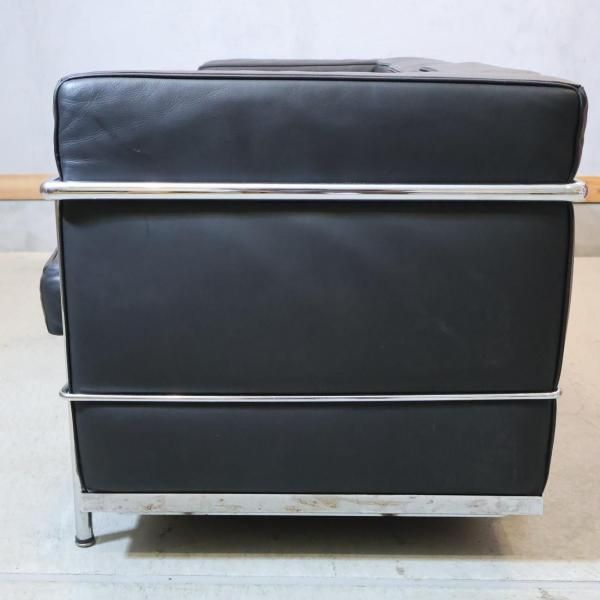 CAR　IDC大塚家具 黒総本革 LC2 ル・コルビジェ リソファ 取付無料！IDC大塚家具 黒総本革 LC2 ル・コルビジェ リプロダクト