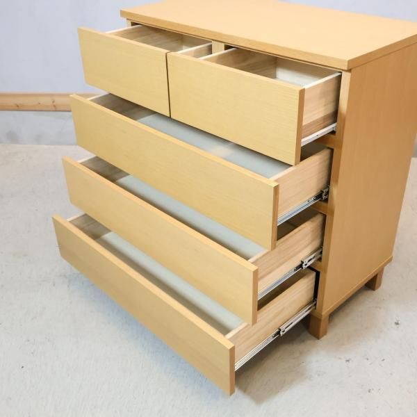 人気の無印良品(MUJI)のオーク材を使用したチェスト・4段ワイド
